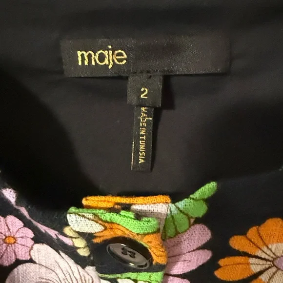 Maje Floral Crop Top - Flower Power Noir print - Medium - Picture 3 of 3